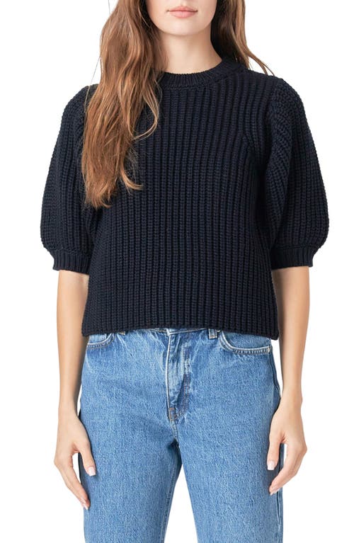 Shop English Factory Elbow Sleeve Sweater In Black