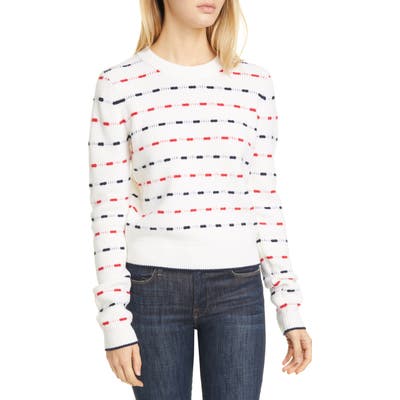 La Ligne Jacquard Stripe Wool Sweater, Ivory