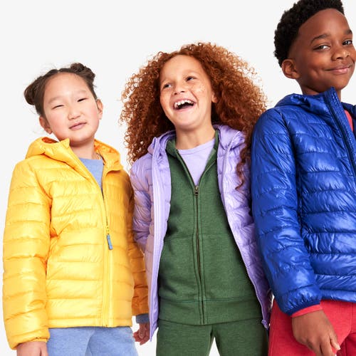 Shop Primary Kids Lightweight Puffer Jacket In Mustard