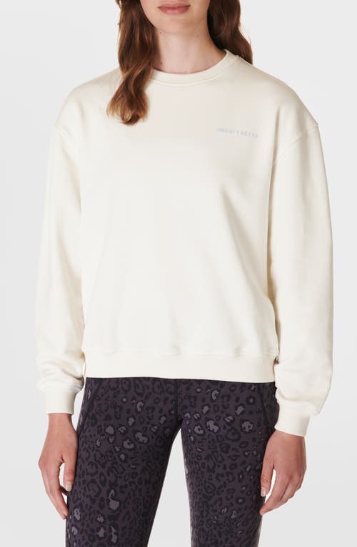 Sweaty Betty Revive Crewneck Cotton Blend Sweatshirt in Cloud White 