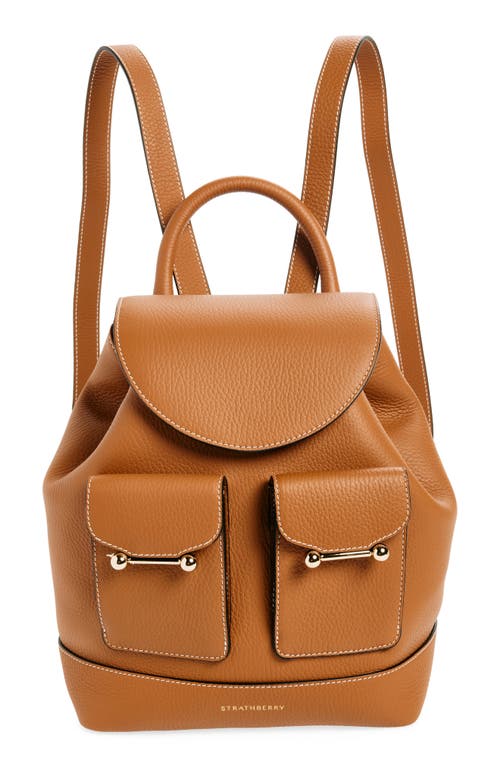 Shop Strathberry Osette Leather Backpack In Tan