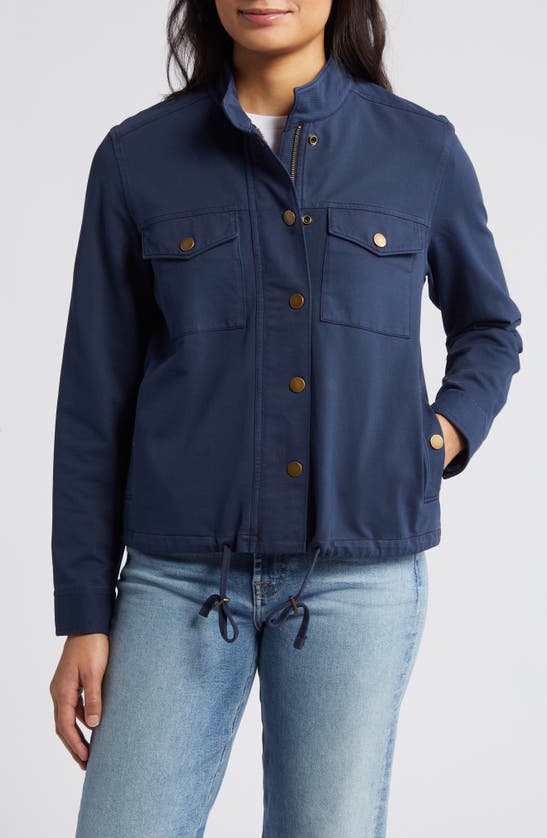 Shop Caslon Stretch Organic Cotton Soft Jacket In Navy Blazer
