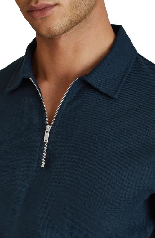 Shop Reiss Cayman Half Zip Polo In Navy