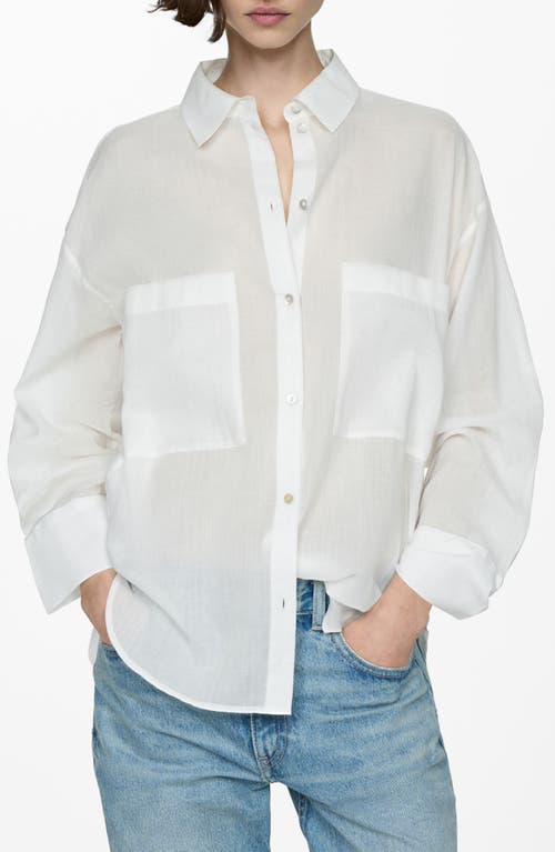 MANGO Patch Pocket Button-Up Shirt at Nordstrom,