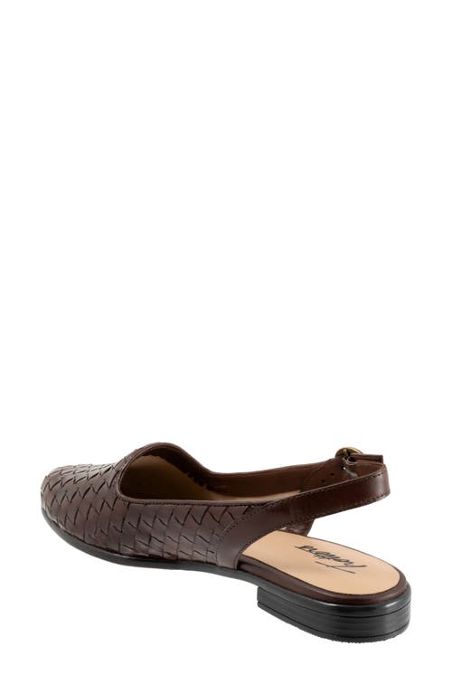 Trotters Lea Slingback Flat In Dark Brown