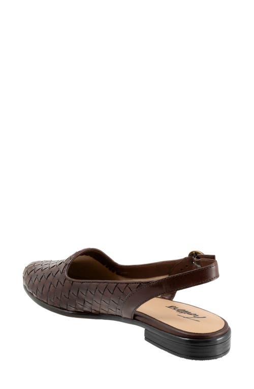 Shop Trotters Lea Slingback Flat In Dark Brown