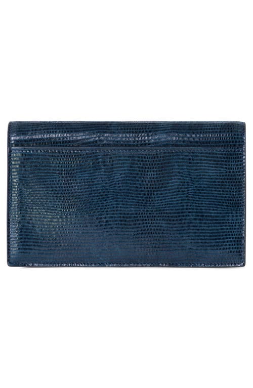Akris Anouk Lizard Embossed Suede Crossbody Bag In 778 Admiral Blue