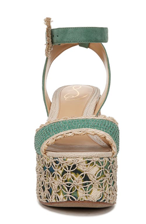 Sam Edelman Amber Espadrille Platform Ankle Strap Sandal In Turquoise Green