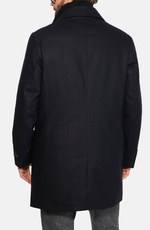 Norwegian Wool Hooded Waterproof Down Coat In Black