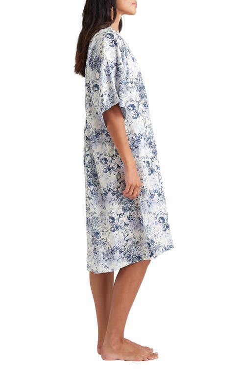 Shop Papinelle Toile De Jouy Caftan Nightgown In French Blue