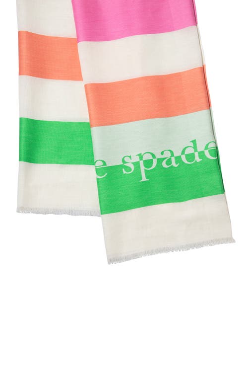 Shop Kate Spade New York Stripe Yarn Dye Scarf In Cream/multi