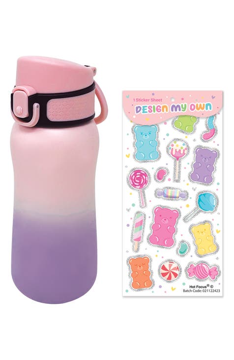 Kids' Double Wall Stainless Steel Water Bottle & Sticker Pack