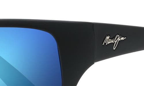 Maui Jim 'peahi In Matte Black/blue Hawaii