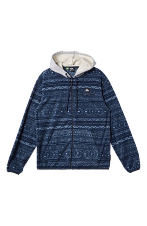 Shop Quiksilver Surf Days Stripe Zip Front Hoodie In Surf Days- Dark Navy