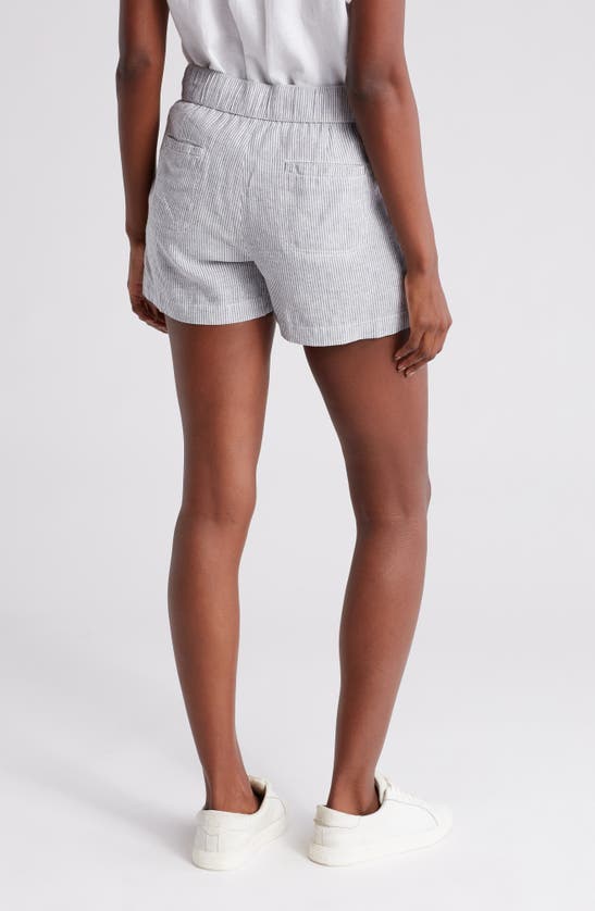 CASLON CASLON® STRIPE DRAWSTRING LINEN BLEND SHORTS