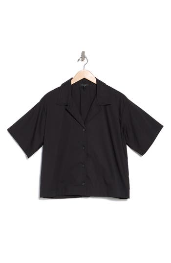 Rag & Bone Reese Short Sleeve Button-up Shirt In Black