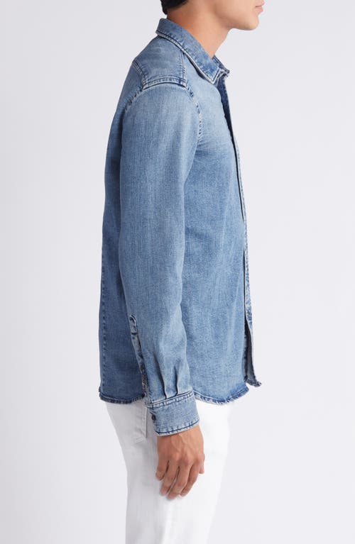 7 For All Mankind Left Hand Denim Button-up Shirt In Light Blue