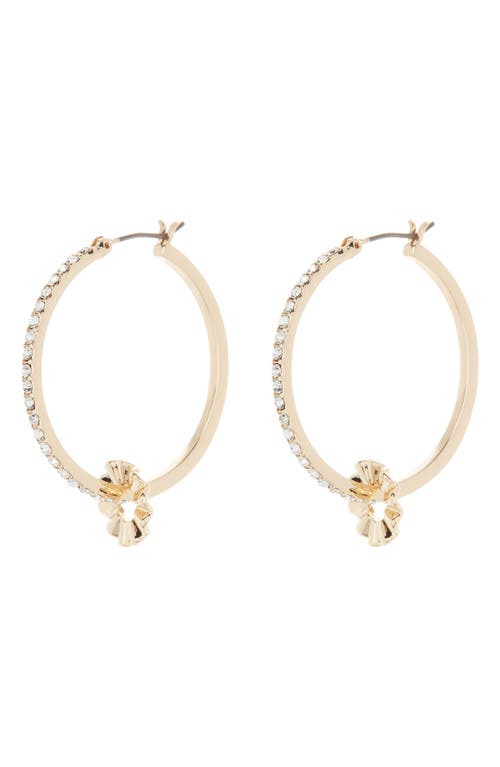 Shop Anne Klein Pavé Crystal Hoop Earrings In Gld/cry
