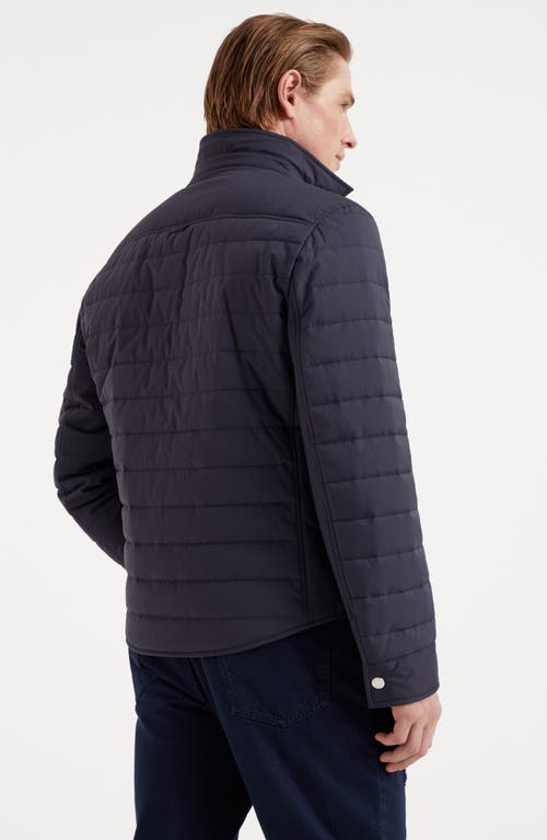 Shop Brunello Cucinelli Bonded Matte Nylon Outerwear Jacket With Thermore® Padding In Blue