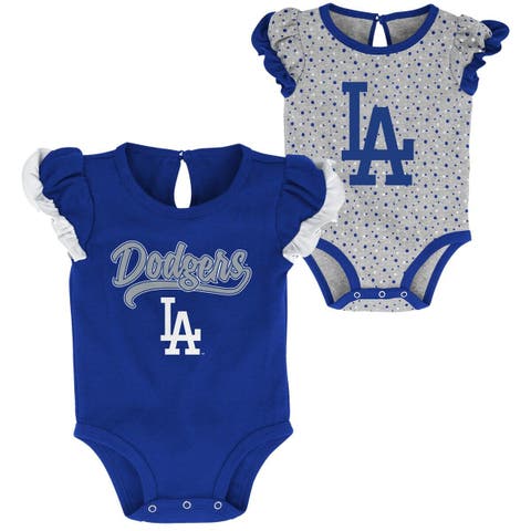 Newborn & Infant Royal/Heathered Gray Los Angeles Dodgers Scream & Shout Two-Pack Bodysuit Set