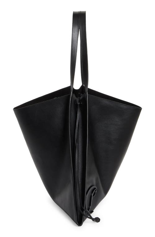 Shop Christian Louboutin Le 54 Leather Drawstring Tote In B380 Black/black/black