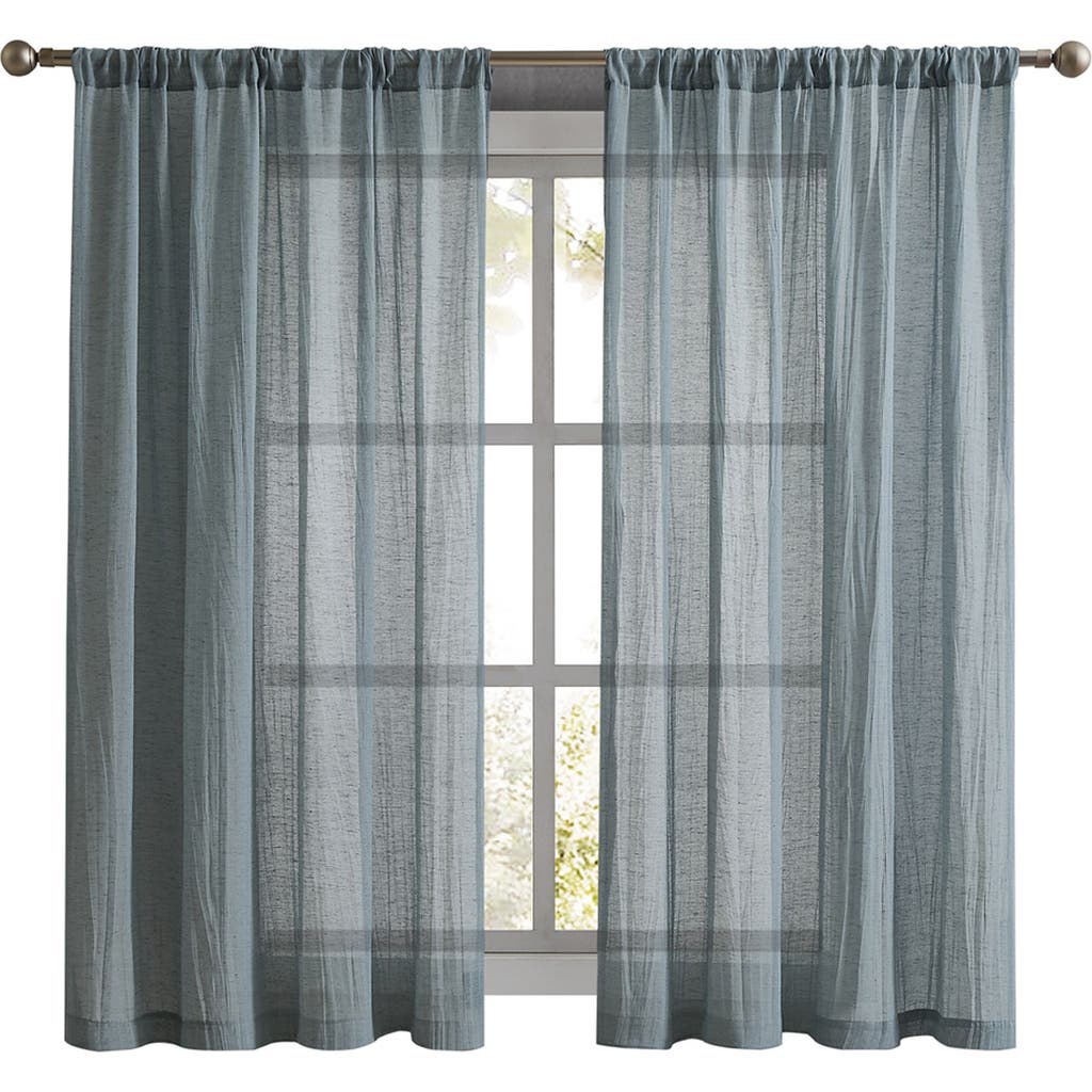 French Connection Charter Crushed Set Of 2 Curtain Panels In Aqua