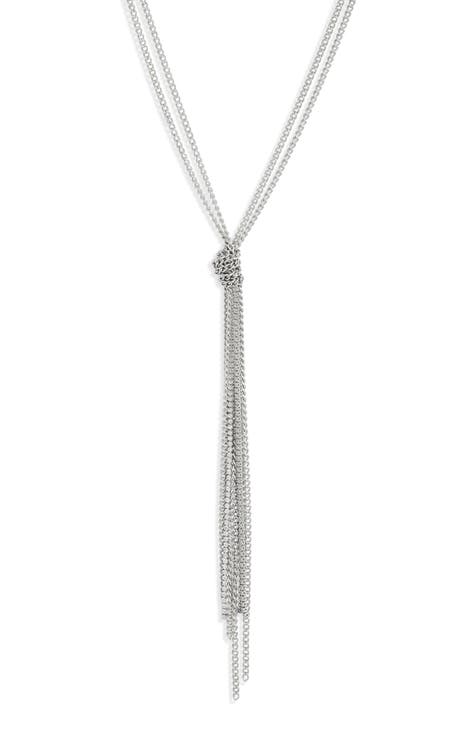 Long sterling silver hot sale tassel necklace