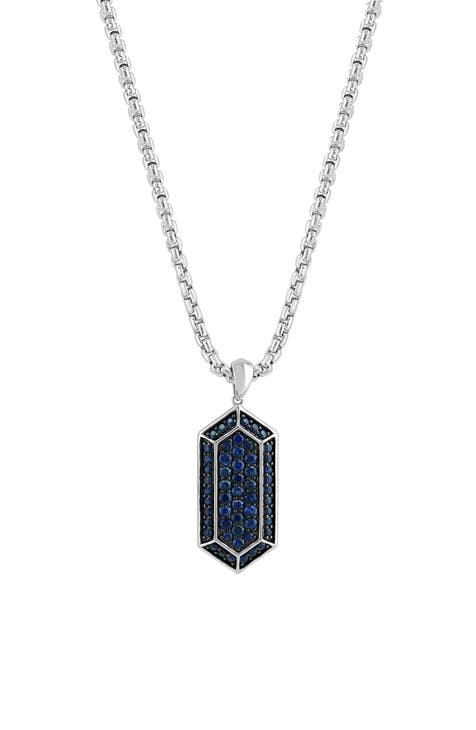 Men's Sapphire Pendant Necklace