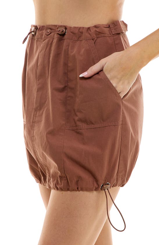 Shop Urban Social Drawcord Miniskirt In Brown