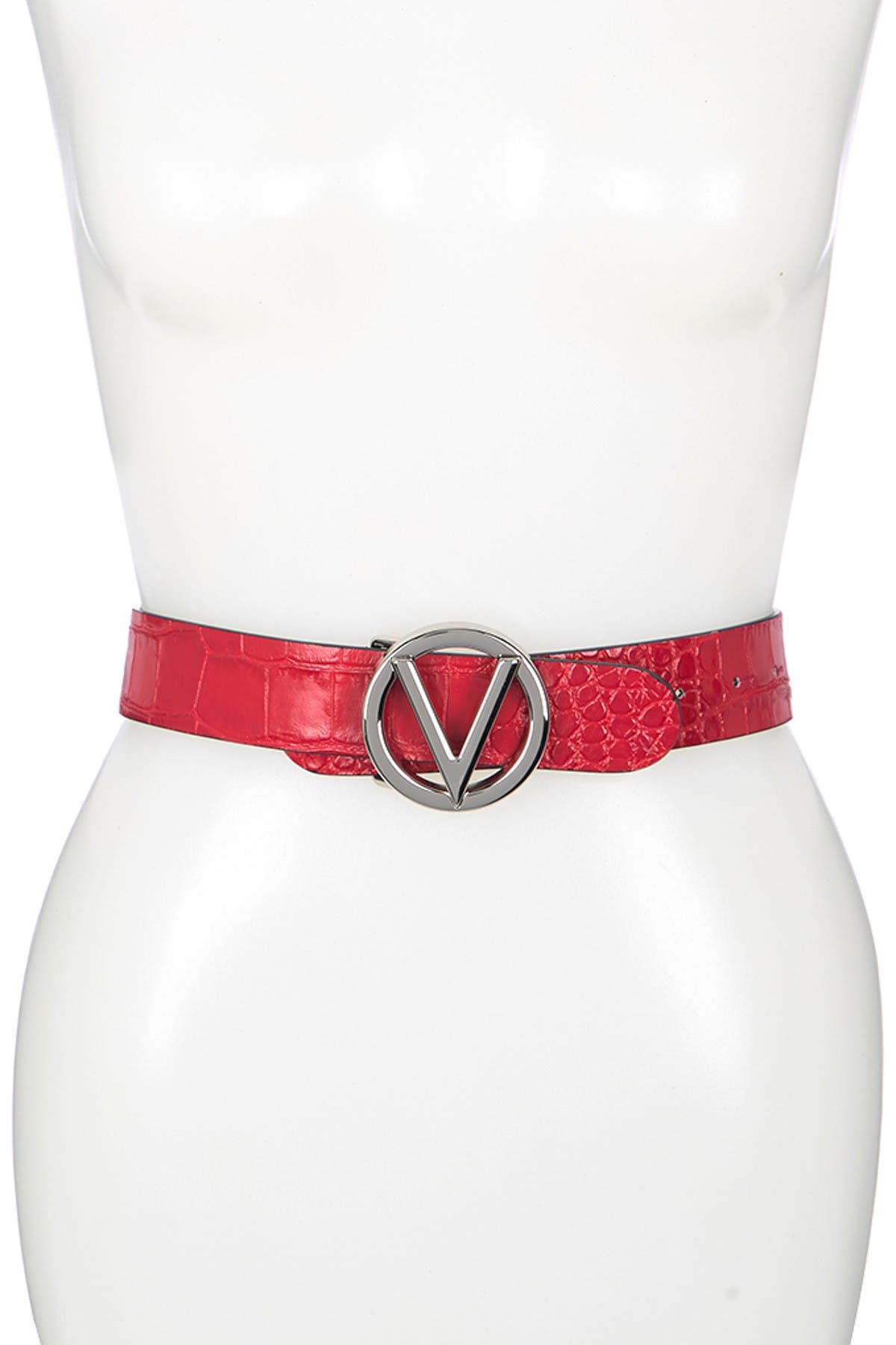 valentino by mario valentino round buckle belt