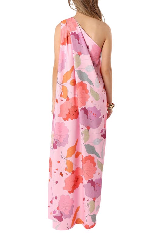 Petal And Pup Petal & Pup Tillie Floral One-shoulder Maxi Dress In Pink