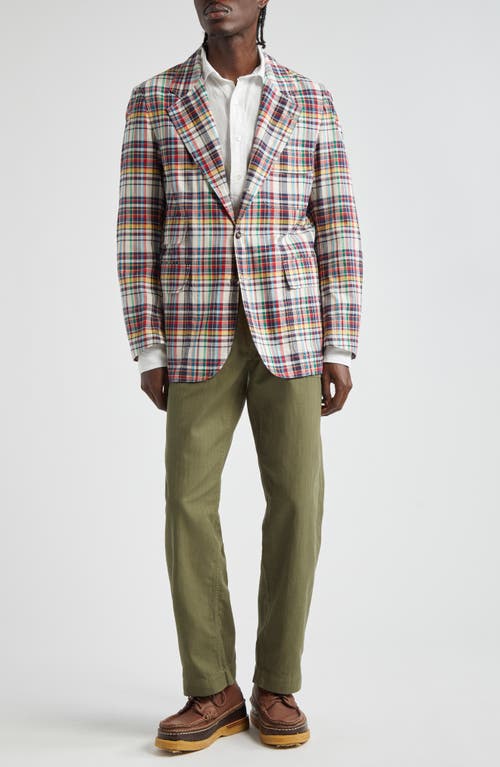 Shop Drake's Mk. I Seersucker Games Sport Coat In Navy Plaid Multi