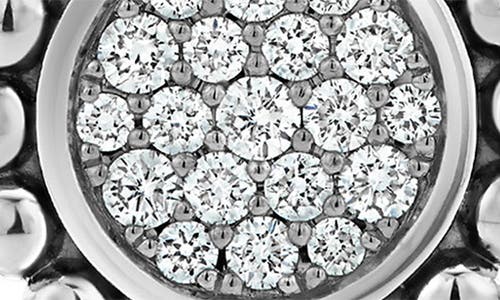 Lagos Sterling Silver Caviar Spark Diamond Drop Earrings In Silver/diamond