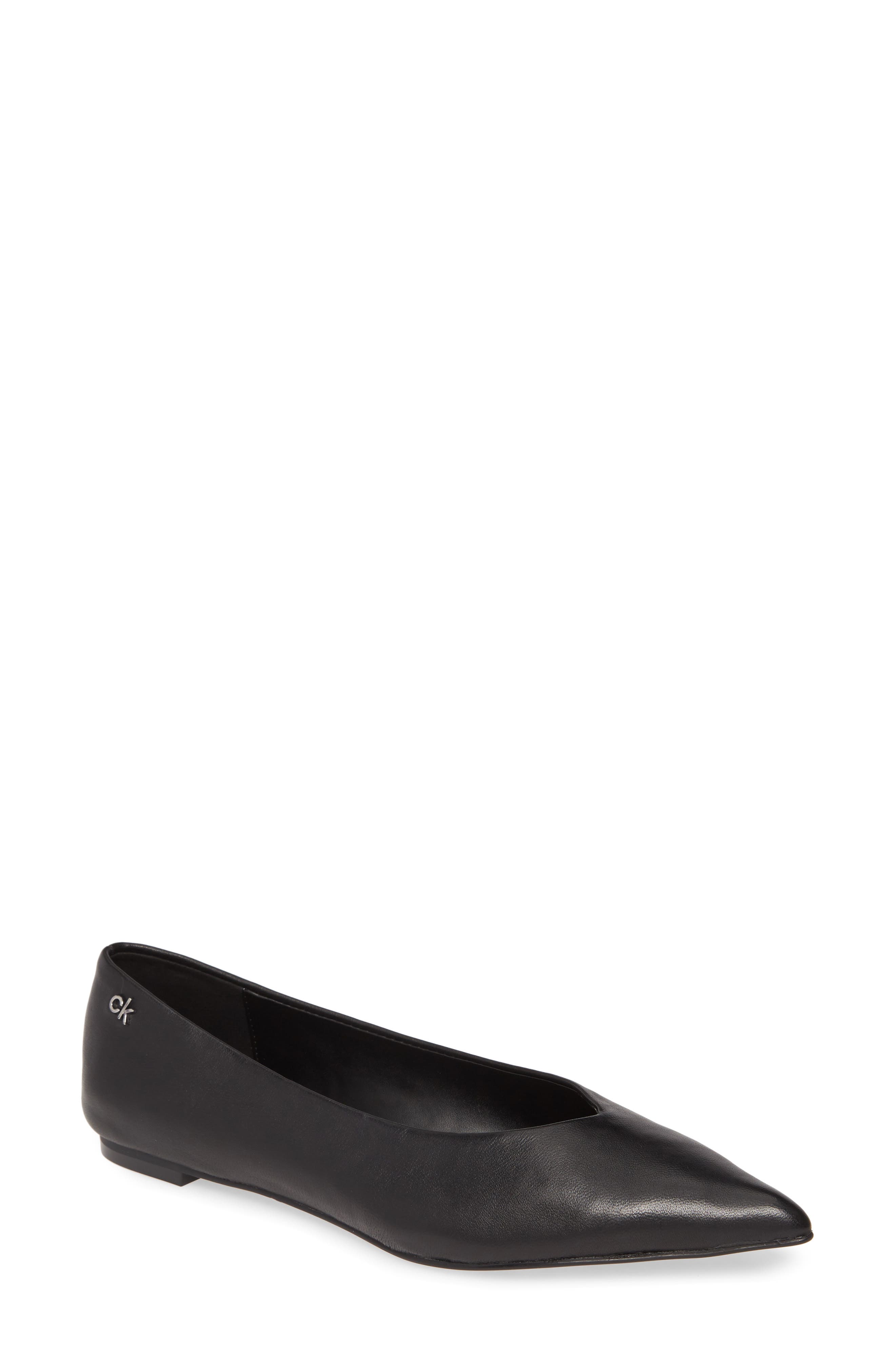 calvin klein black flat shoes
