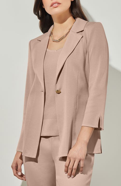 Ming Wang One-button Knit Blazer In Java