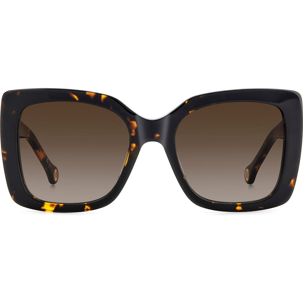 Carolina Herrera 54mm Gradient Square Sunglasses In Havana/brown Sf