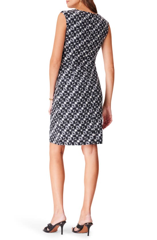 Nic + Zoe Midnight Shibori Sleeveless Dress In Black Multi