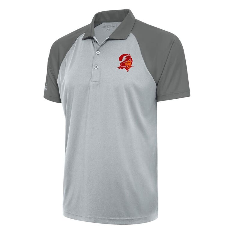 Shop Antigua Silver/steel Tampa Bay Buccaneers Team Logo Throwback Nova Polo