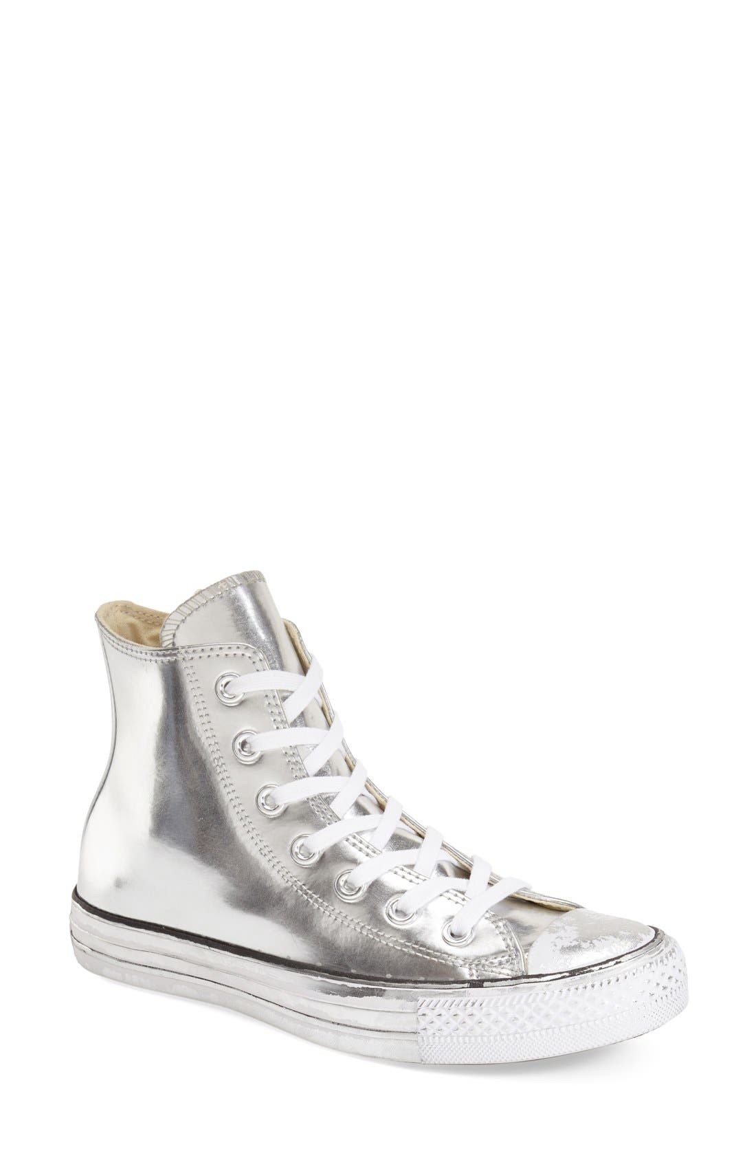 metallic converse high tops