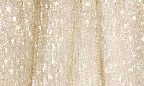 Shop Zunie Metallic Puff Sleeve Tiered Tulle Dress & Bloomers In Gold