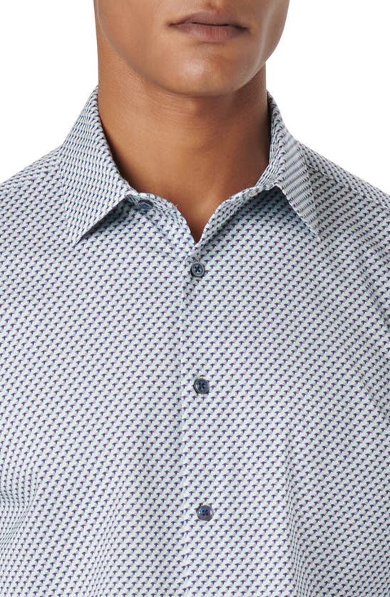 Shop Bugatchi James Ooohcotton® Geo Print Button-up Shirt In Turquoise