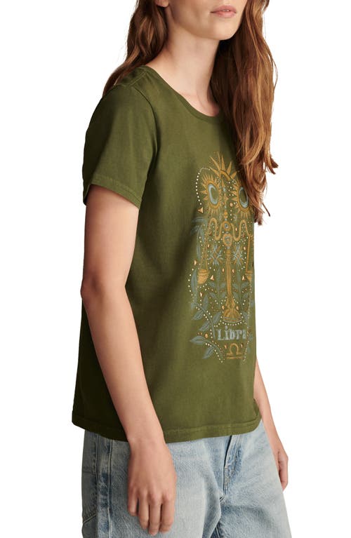 LUCKY BRAND LUCKY BRAND LIBRA SCALES STUDDED GRAPHIC T-SHIRT