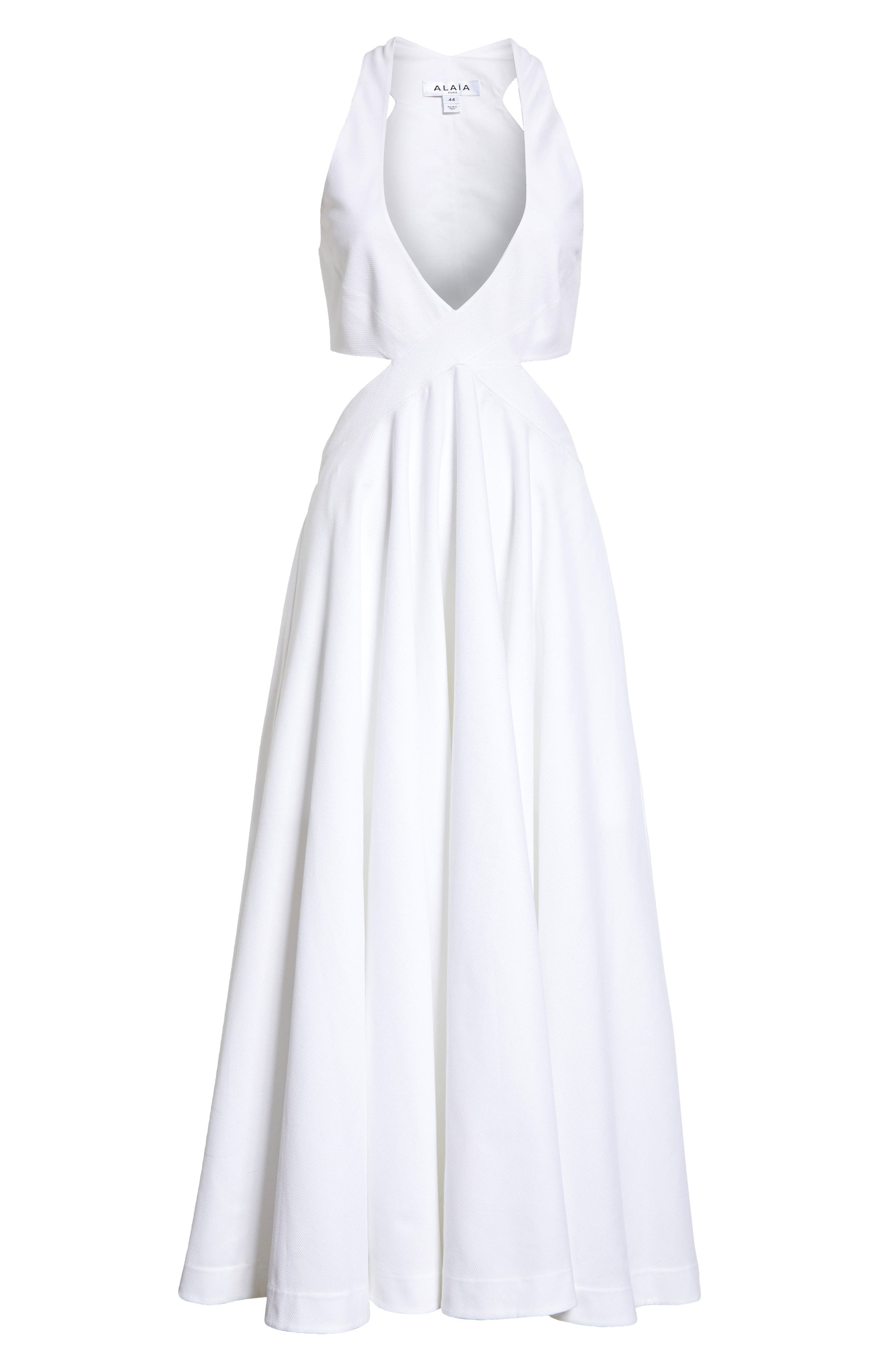 Alaa Halter Neck Cutout Cotton Dress in Blanc | Smart Closet