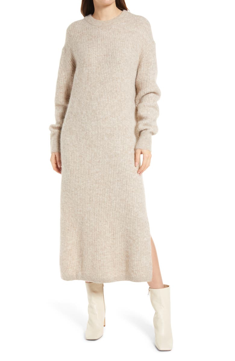 & OTHER STORIES Long Sleeve Sweater Dress, Main, color, MOLE