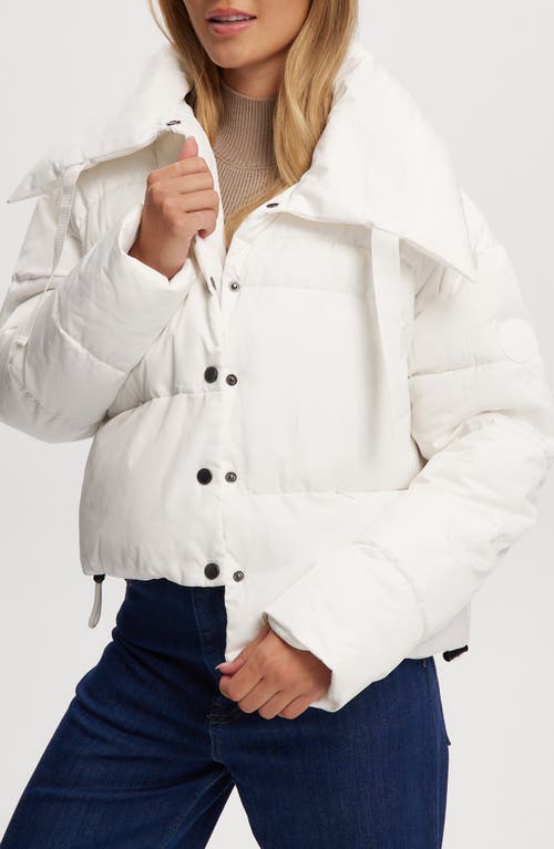 Noize Crop Puffer Jacket In White