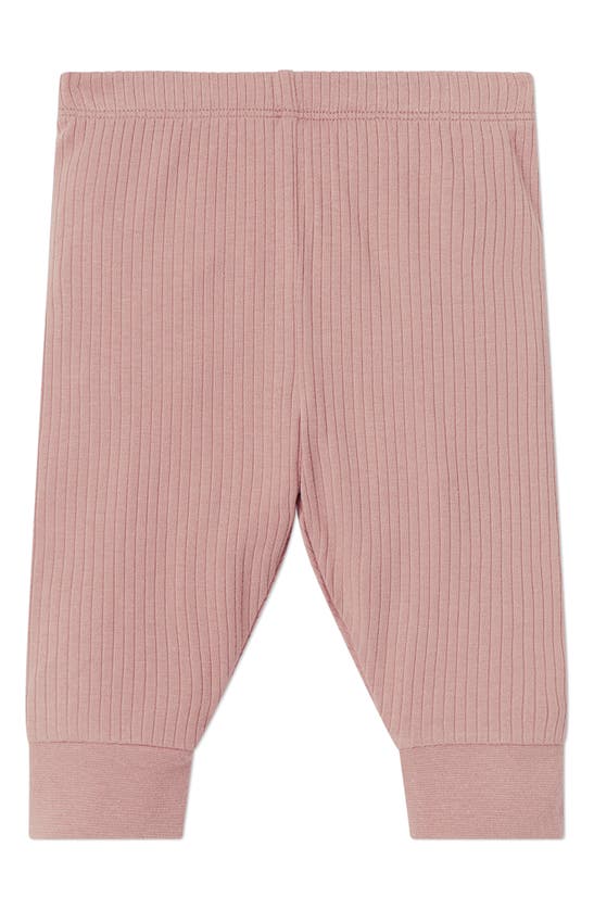 Shop Mori Rib Fitted Two-piece Pajamas In Ribbed Rose