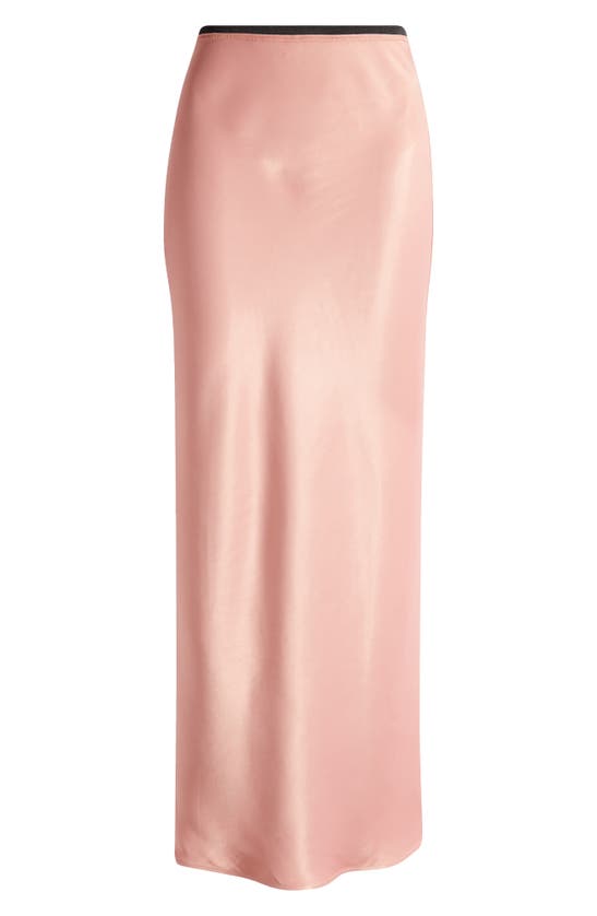 Shop Topshop Bias Cut Satin Midi Skirt In Pink