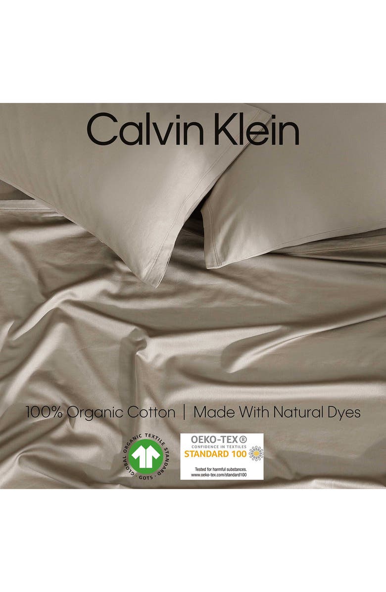 Calvin Klein Organic Earth Cotton Sateen Sheet Set, Alternate, color, Brown