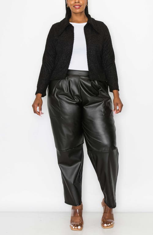 L I V D Erica Faux Shearling Crop Jacket In Black