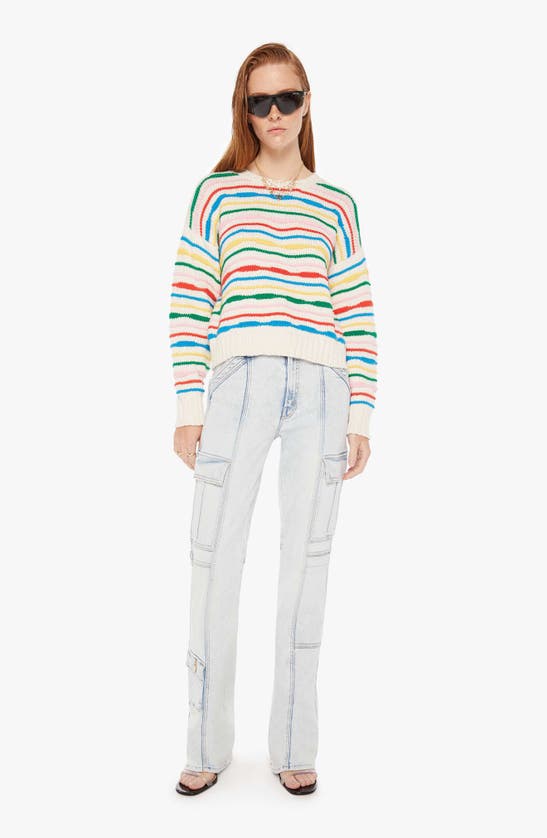 Shop Mother The Jumper Wavy Stripe Sweater In Make Waves